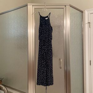 London Times Sleeveless Polka Dot Jumpsuit with Chest Cut Out (Never Used)